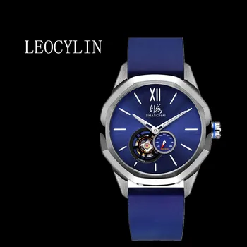 LEOCYLIN Shanghai značky pôvodné Automatické mechanické hodinky módne business sapphire Tourbillon nehrdzavejúcej svetelný náramkové hodinky