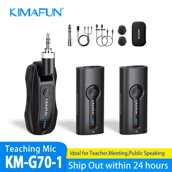 KIMAFUN 2.4 G Dual Wireless Lavalier Mikrofón,Zosilnené Bezdrôtový Klope Mikrofóny pre 2 Osoby Trieda Vyučovania,Stretnutia,Semináre