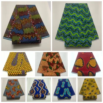 Africké reálne vosk tkaniny tlače 6 metrov Bavlna Ankara Nigéria, Ghana reálne tissu vosk pre patchwork šitie pre africké textílie šaty