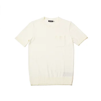 Vintage T-shirt pre Mužov Vrecku Off White O-krku Slim Fit Lete Essentials Bežné Streetwear Muž Tees