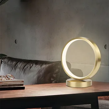 Zlaté kolo LED stolná lampa spálňa posteli moderný jednoduchý atmosféry obývacej izby ochrana očí čítanie štúdia stôl osvetlenie