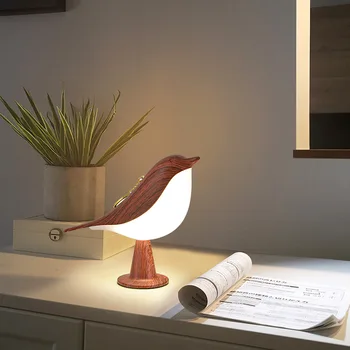 Kreatívne 3 Farby Nočná Lampa Dotykový Spínač Drevené Vták Nočné Osvetlenie, Zatemnenie Jas Spálňa Tabuľka Lampa Na Čítanie Home Decor