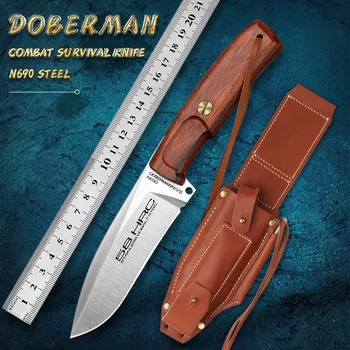 N690 ocele taktický nôž pevnou čepeľou camping prežitie nôž ruke nôž, lovecký nôž nástroj prežitia kolekcie darček