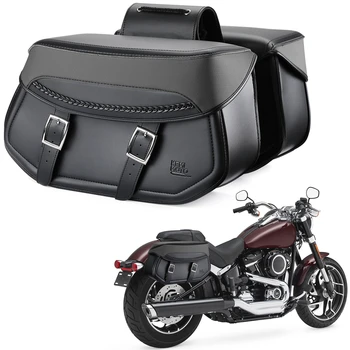 Motocykel Saddlebags Bočné Vrecko Univerzálne PU Nepremokavé PU Sedlo Tašky na Balenie Batožiny pre Sportster Softail, Touring Tašky